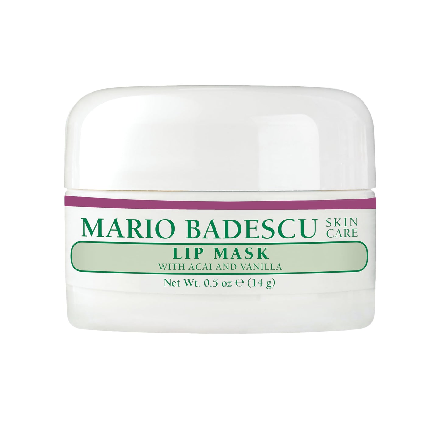 Mario Badescu Lip Mask with Acai and Vanilla for All Skin Types, Overnight Lip Treatment Enriched With Skin Softening Coconut Oil and Hydrating Shea Butter, 0.5 Ounces