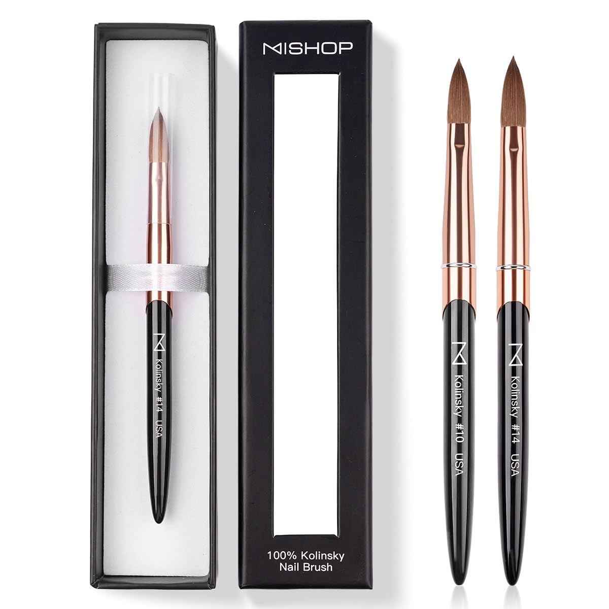 M – Regal 100% Kolinsky Acrylic Nail Brush | Professional Acrylic Nail Sculpting & Application Brush | Premium Nail Art Tool for Nail Technicians & Artists (#12)