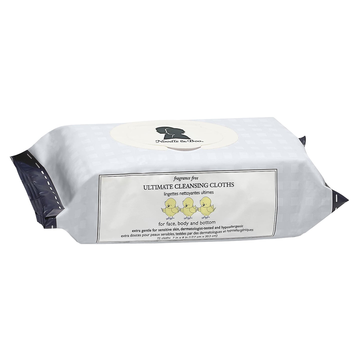 Noodle & Boo Ultimate Baby Body and Face Cleansing Cloths, Fragrance Free, 72 Count (Pack of 6)