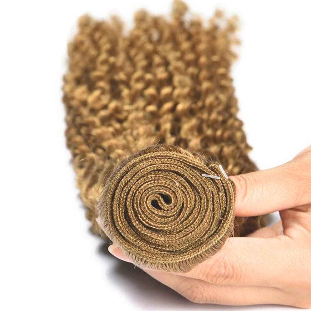Honey Blonde Curly Bundles Color 27 Bundle Human Hair Blonde Kinky Curly Bundle Brazilian Unprocessed Virgin Hair 3 Bundles 18 18 18 Inch