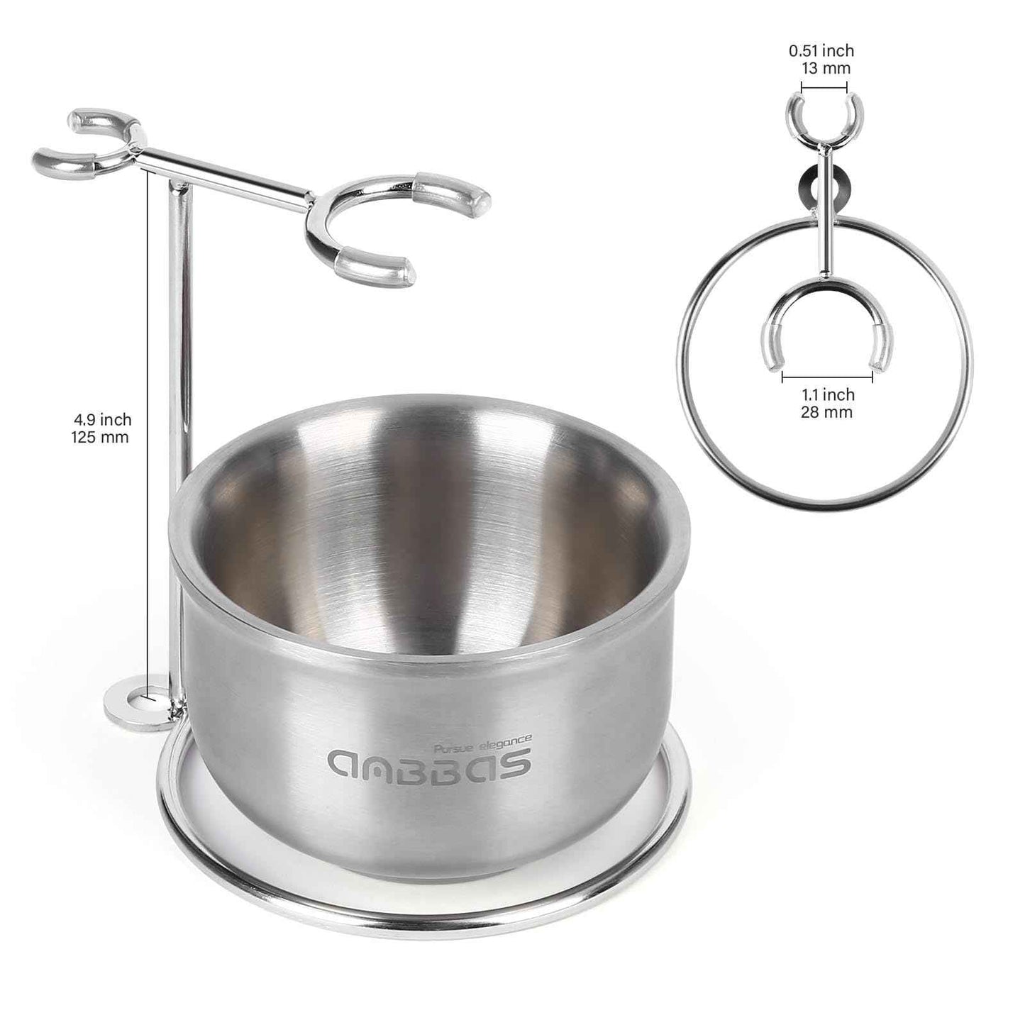 Anbbas Badger Hair Shaving Brush with Wood Handle,Stainless Steel Razor and Brush Stand, Shaving Bowl with Shaving Soap Bar 4in1 Set for Men Wet Shave