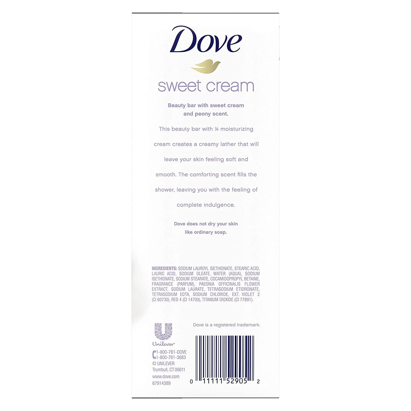 Dove Purely Pampering Beauty Bar, Sweet Cream & Peony, 4 oz bars, 6 ea (Pack of 4)