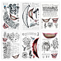 Joker Temporary Tattoos - 6 Sheets Waterproof Fake Stickers