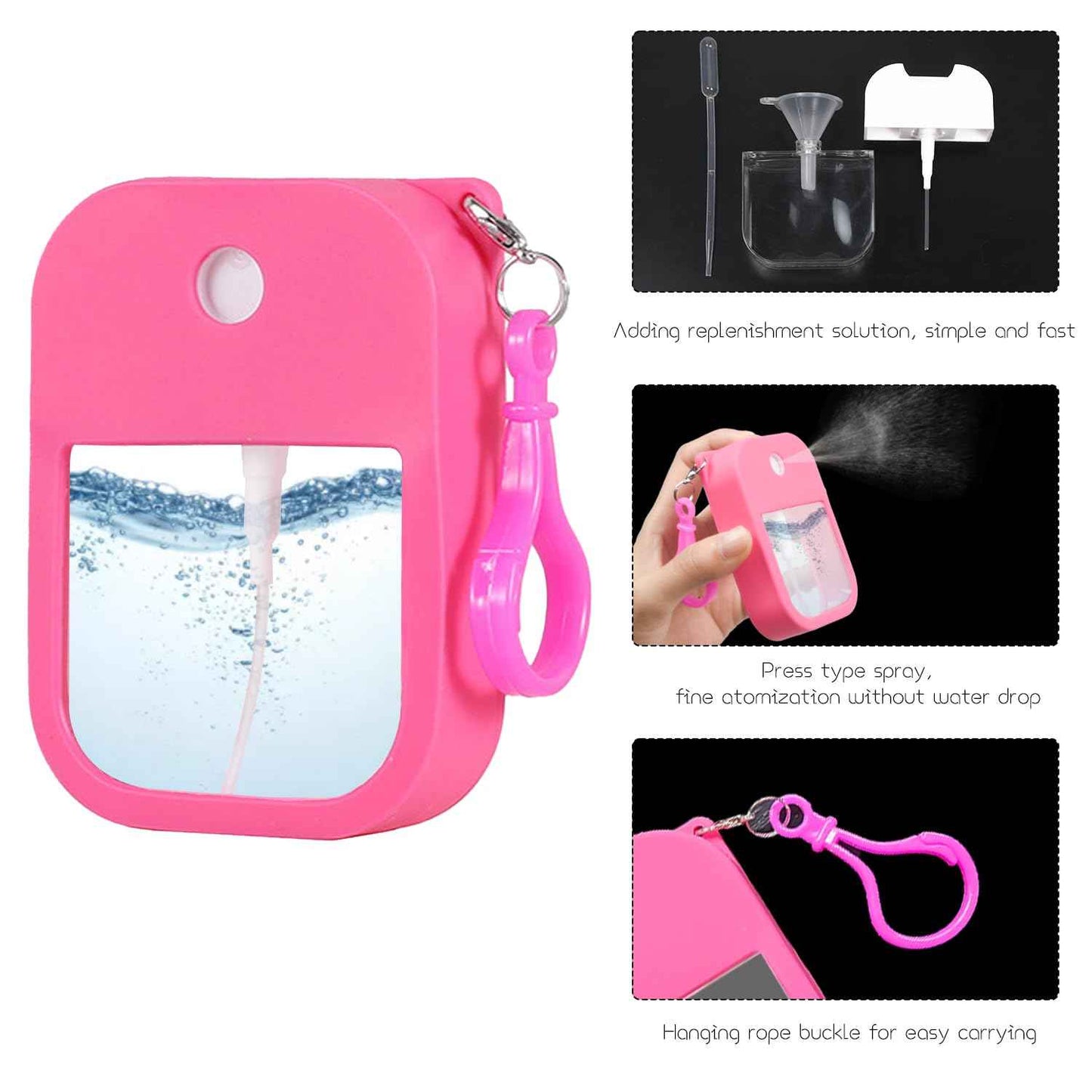 VIEKIER 10 Pcs Portable Card Spray Bottle 1.29oz Refillable Perfume Bottle Reusable Leakproof Spray Bottle Water Spray Bottle with Keychain for Cosmetic 10 Color