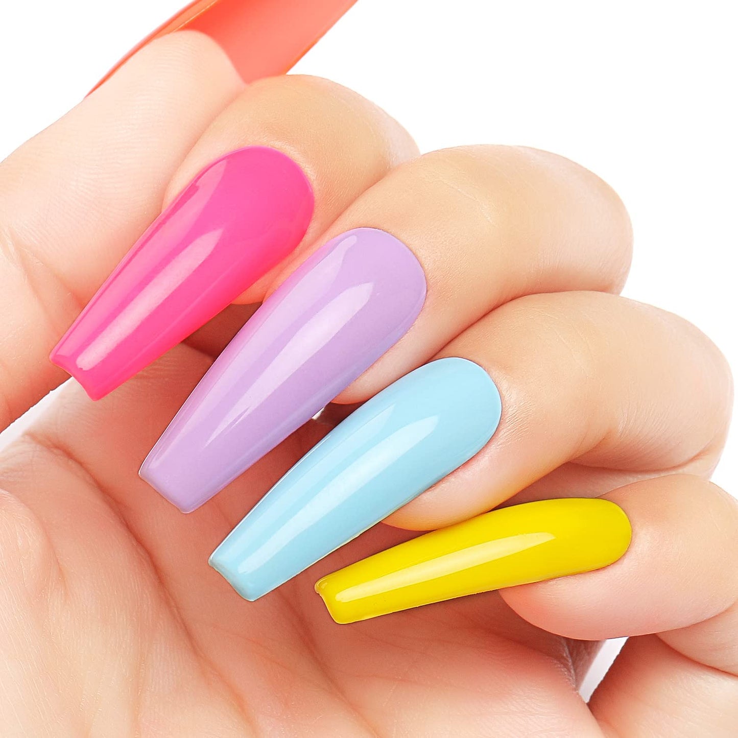 AIMEILI Soak Off Hot Pink Neon Gel Nail Polish Set, Summer Color Neon Pink Orange Purple Blue Color Gel Set Of 6pcs X 10ml - Kit Set 12