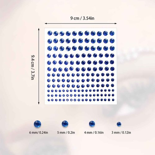 5 Sheets Self Adhesive Pearl Stickers, Flat Back Pearls Sticker, 4 Size Self Adhesive Rhinestone Gem Stickers for DIY Crafts Craft Card Decorations Nail Art Beauty Makeup (Blue)
