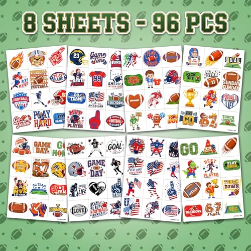 96 PCS Football Temporary Tattoos for Kids | Sports Party Favors