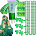 St. Patrick¡¯s Day Party Accessories Outfit for Women- Green Chunky Face Body Hair Glitter, Green Bead Necklaces Bracelets, Shamrock Sunglasses - Irish Saint Paddy Decor Party Favors Supplies