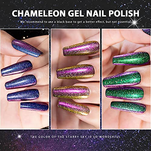 Chameleon Gel Nail Polish Set – Color Changing Holographic 3PC