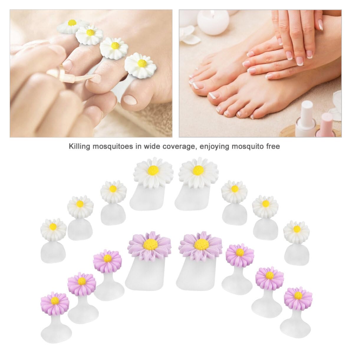 4sets Spreaders Style Claw Flower Feet Ju Salon As Adjuster Toes Diasy Divider Pattern Pedicures Pearl Tool Tools Hammer Purple Great Kids Cushions Home Guards Bunion Daisy
