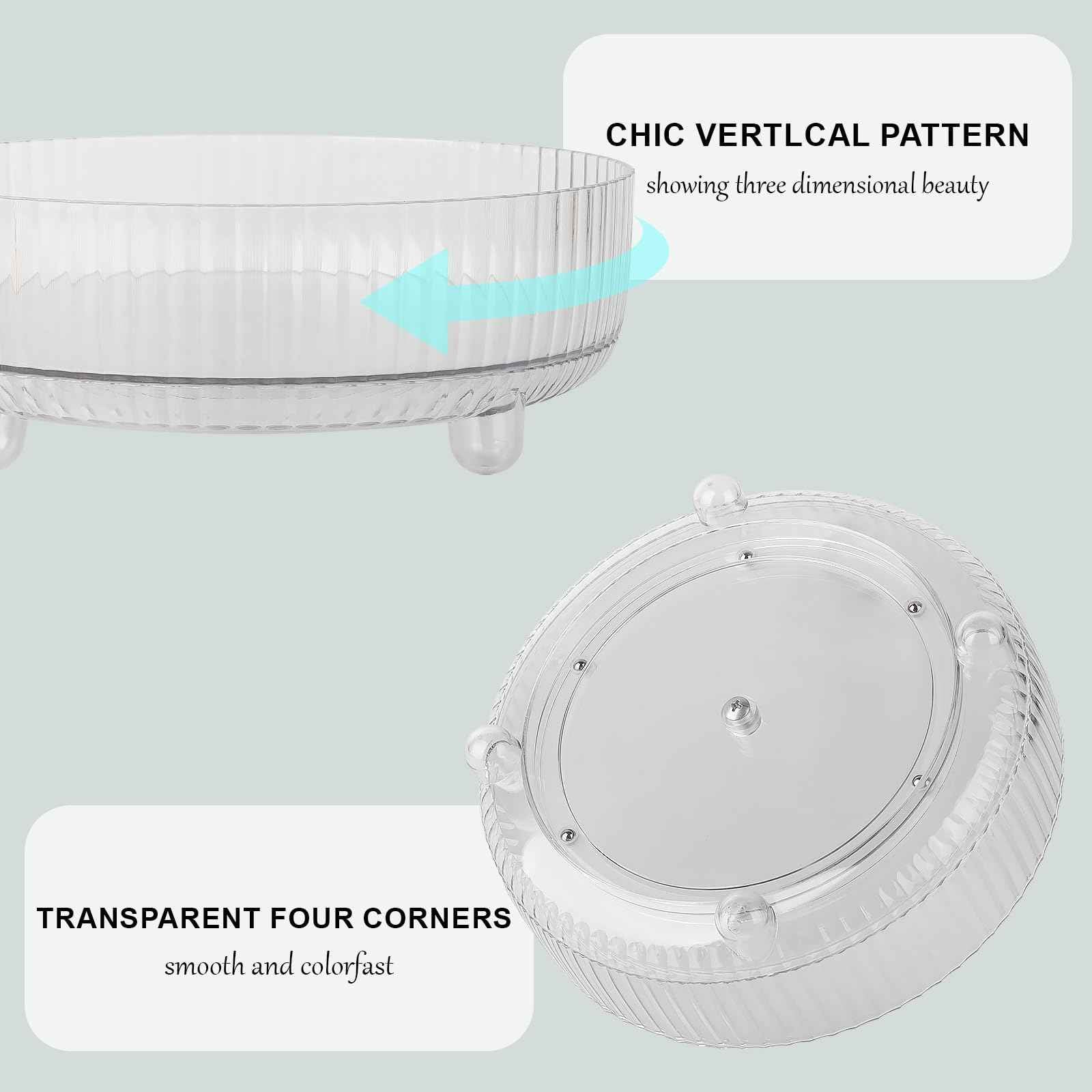 Anyoifax 360 Rotating Makeup Organizer Perfume Tray Skincare Holder Spinning Cosmetic Storage Bathroom Countertop Organizer Lazy Susan Turntable for Dresser, Vanity, Kitchen, Large Clear