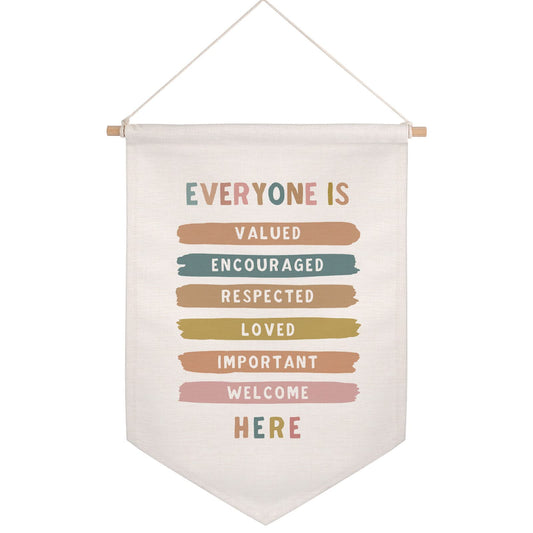 All Are Welcome Wall Banner, Inclusive Classroom Decor for Women, Gift for Teacher, Inspirational Wall Hanging, Teacher Decor, Classroom Banner, Classroom Quote Print, Kids Decor, Classroom Wall Decor