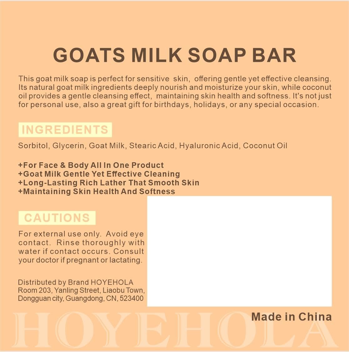 HOYEHOLA Goat Milk Soap Bar 6 Packs - Natural Soap Base for Men Women All Skin Types Face & Body, 28oz Pack of 6 Bars