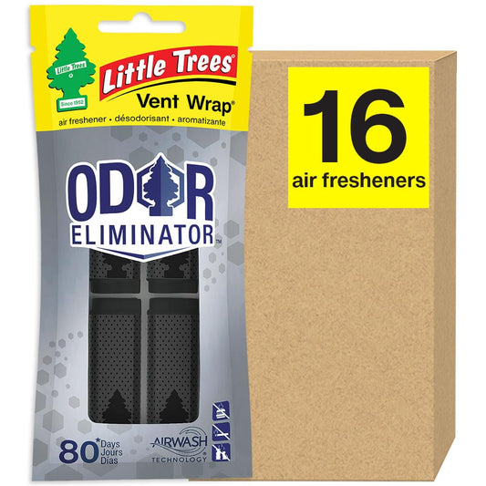 LITTLE TREES Car Air Freshener. Vent Wrap Provides Long-Lasting Scent, Slip on Vent Blade. Odor Eliminator, 16 Air Fresheners, 4 Count (Pack of 4)