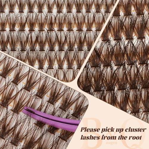 B&Q Mocha Brown Lash Clusters | 280 Pcs Wispy & Natural