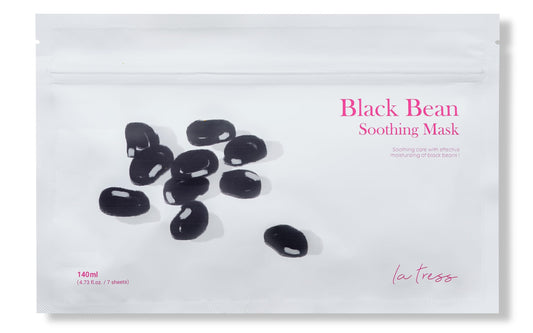 LA TRESS Black Bean Soothing Korean Face Mask, Korean Beauty Skin Care (7 Sheets)