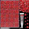 Red Resin Rhinestones 2-6mm Flatback Gems for DIY Crafts & Nail Art 25000pcs