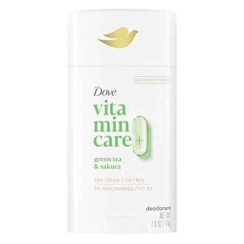 Dove VitaminCare+ Deodorant Stick Green Tea & Shakura Aluminum Free 2.6 oz