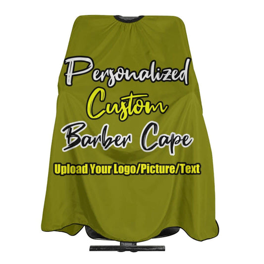 sophiehome Customizable Photo Logo Haircut Barber Cape for Men, Personalized Professional Salon Cape with Your Message, Customized Hairdresser Cape for Adults, Large Cape for Hair Cutting Olive