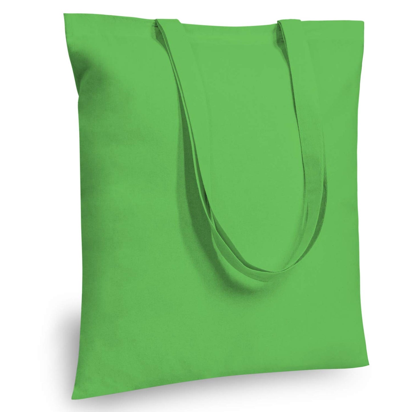 TOPDesign 6-Pack Economical 16"x15" Lime Green Cotton Tote Bag, Lightweight Medium Reusable Grocery Shopping Cloth Bags, Suitable for DIY, Advertising, Promotion, Gift, Activity