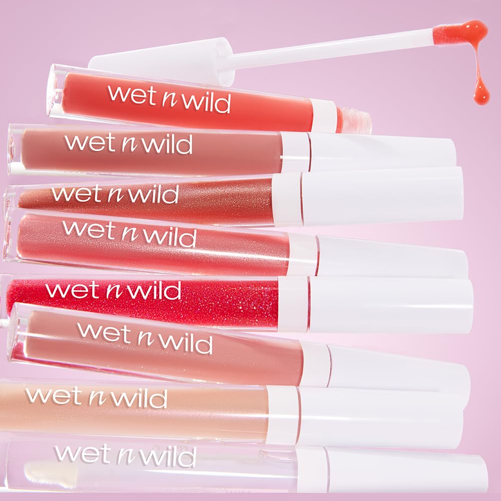 wet n wild MegaSlicks Lip Gloss, Ultra-Glossy, Vitamin-E Enriched, Ultra-Gloss High Shine Moisturizing, Cruelty-Free & Vegan - My Cherry Amour