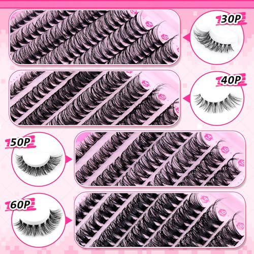 Wiwoseo Cluster Lash Extensions 560pcs - D Curl 8-16mm