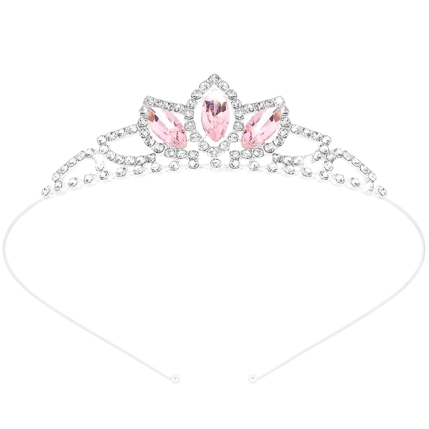 TOBATOBA Crystal Tiara Crown Princess Pink Tiara for Women Girls Mini Small Tiara Pageant Crown Wedding Tiara Birthday Prom Cosplay Halloween Costumes Women Hair Accessories