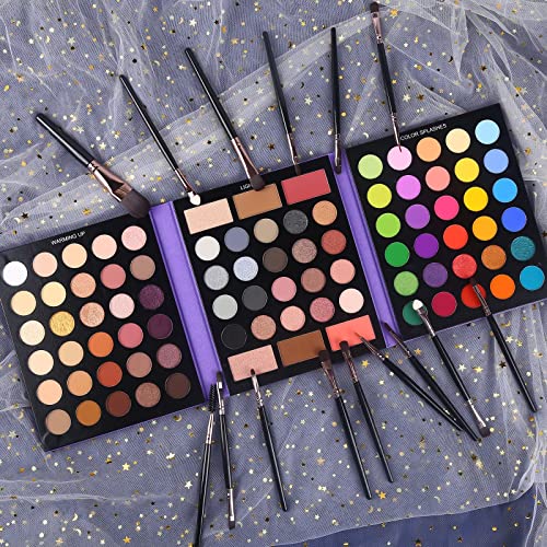 UCANBE 86 Color Eyeshadow Palette with 15 Brushes Makeup Set