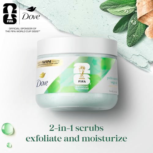 Dove Limited Editon FIFA Body Scrub Palo Santo & Sage Oil For Exfoliated & Hydrated skin 15 OZ