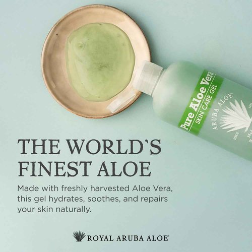 Aruba Aloe Pure Aloe Vera Gel – Soothes, Hydrates, and Refreshes Skin – 8.5 Oz Bottle