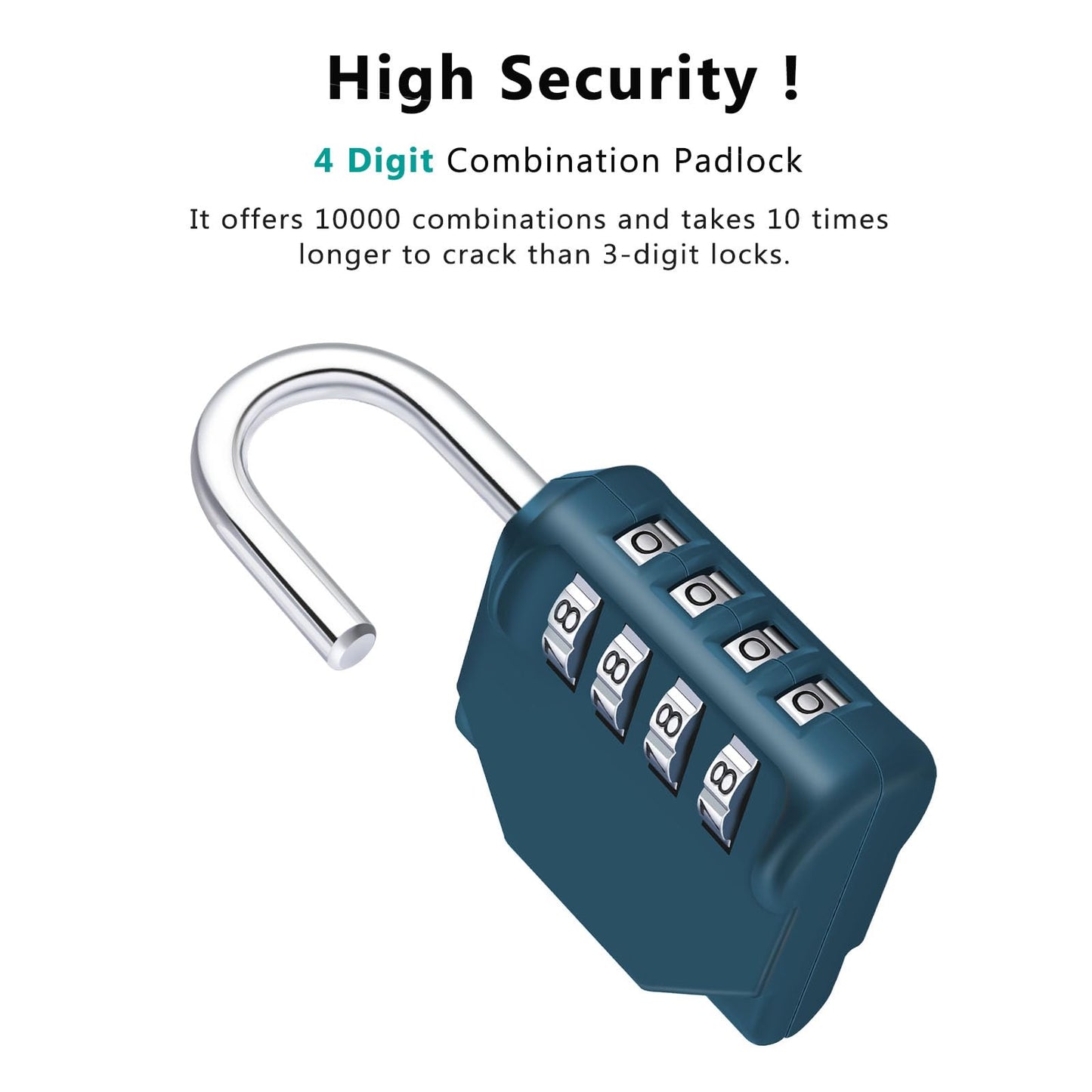 ZHEGE Combination Lock, 4 Digit Combination Padlock Outdoor, School Lock, Gym Lock (Dark Green)