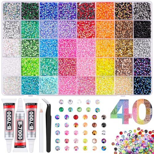 50000 Jelly Rhinestones 3mm Flatback Gems Bedazzling Kit