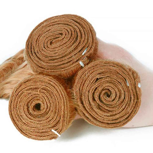 Deep Wave Human Hair Bundles Blonde 26 Inch Deep Single Bundle #27 Honey Blonde Human Hair Unprocessed Native Virgin Hair 100g Total Double Weft Crochet Human Hair Extensions for Women