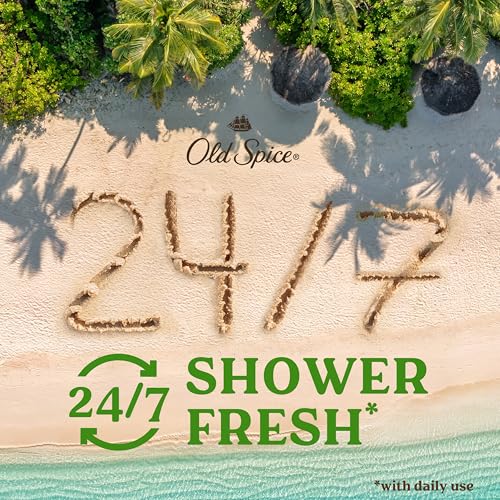 Old Spice Body Wash for Men, 24/7 Shower Fresh with Lasting Scent, Cleanse & Refresh, Gentle on Skin, Vitamin B3, Fiji with Palm Tree + Coconut Scent, 25 oz (Pack of 4)