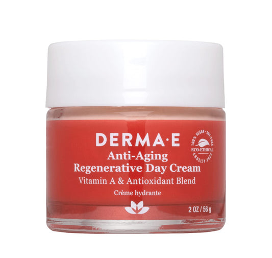 DERMA-E Anti-Aging Regenerative Day Cream – Astaxanthin Moisturizer for Face – Lightweight Firming Anti-Wrinkle Cream with Lavender, Jojoba Oil and Vitamin E, 2 oz