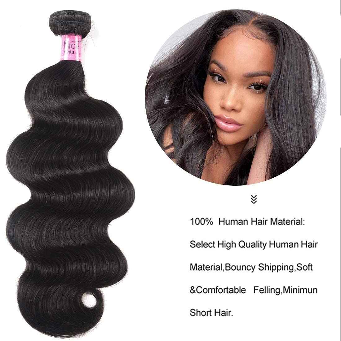 UNICE 10A Malaysian Body Wave Virgin Hair 1 Bundle, Raw Unprocessed 100% Virgin Human Hair Weave 100g/pc Natural Color 12inch