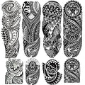 Tribal Totem Temporary Tattoo Sleeves - 8 Sheets Full & Half Arm