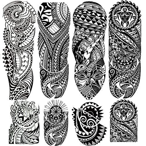 Tribal Totem Temporary Tattoo Sleeves - 8 Sheets Full & Half Arm
