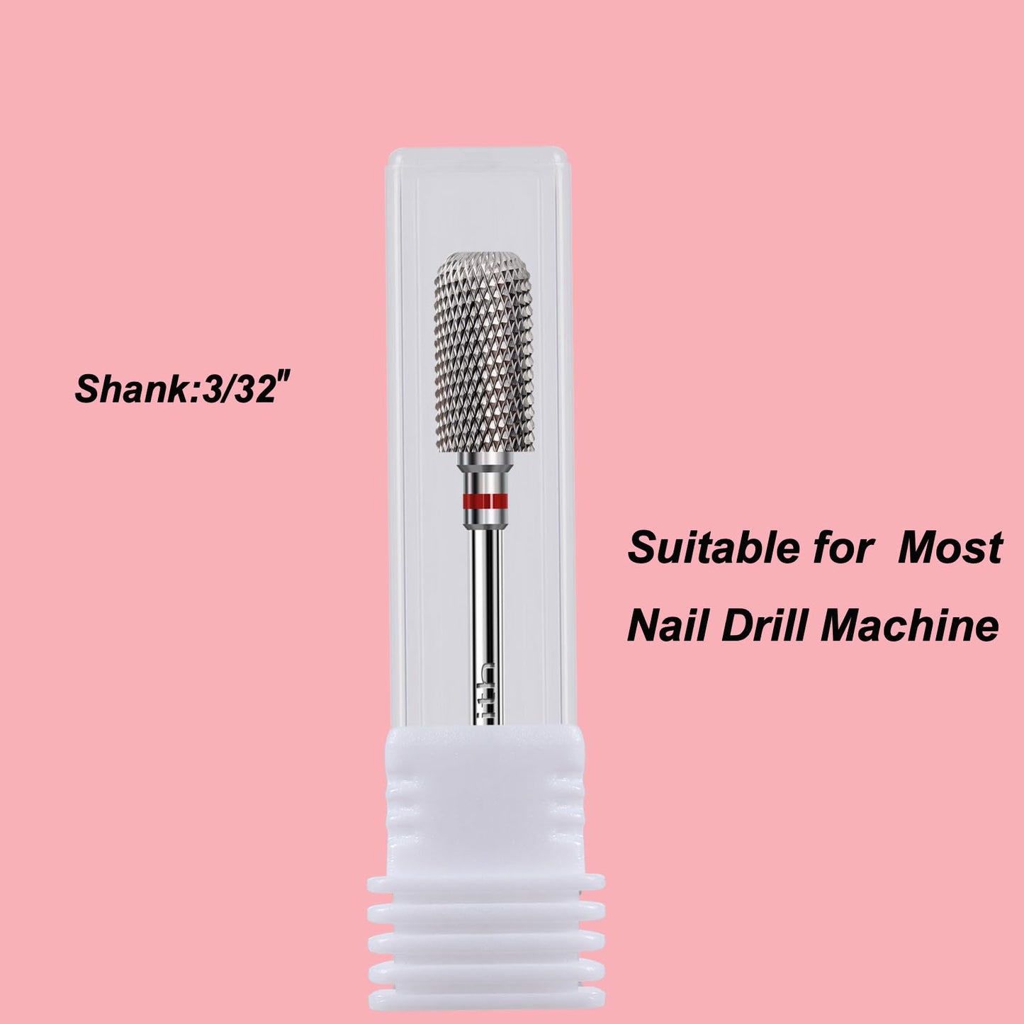 BITNBITH Nail Drill Bit 3/32”Fast Remove for Acrylic or Hard Gel,Barrel Electric Nail File Carbide Bit for Nail Cuticle Gel Dipping Powder Polishing, Professional Manicure Pedicure Nail Art Tool,Fine