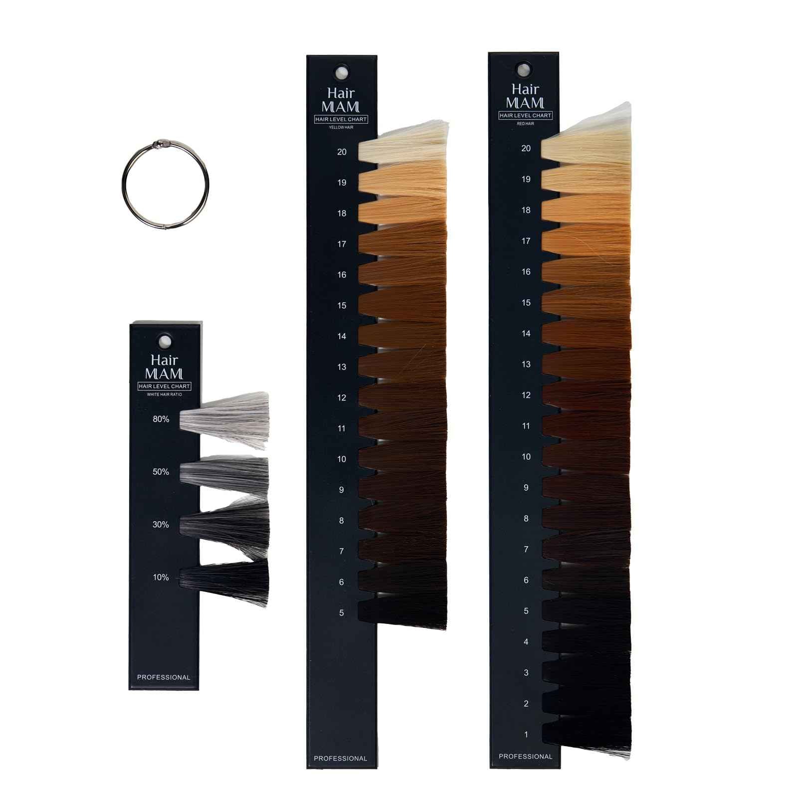 Hair Level Scale Chart Set Checking Brightness For Hair Salon and Hairdresser
