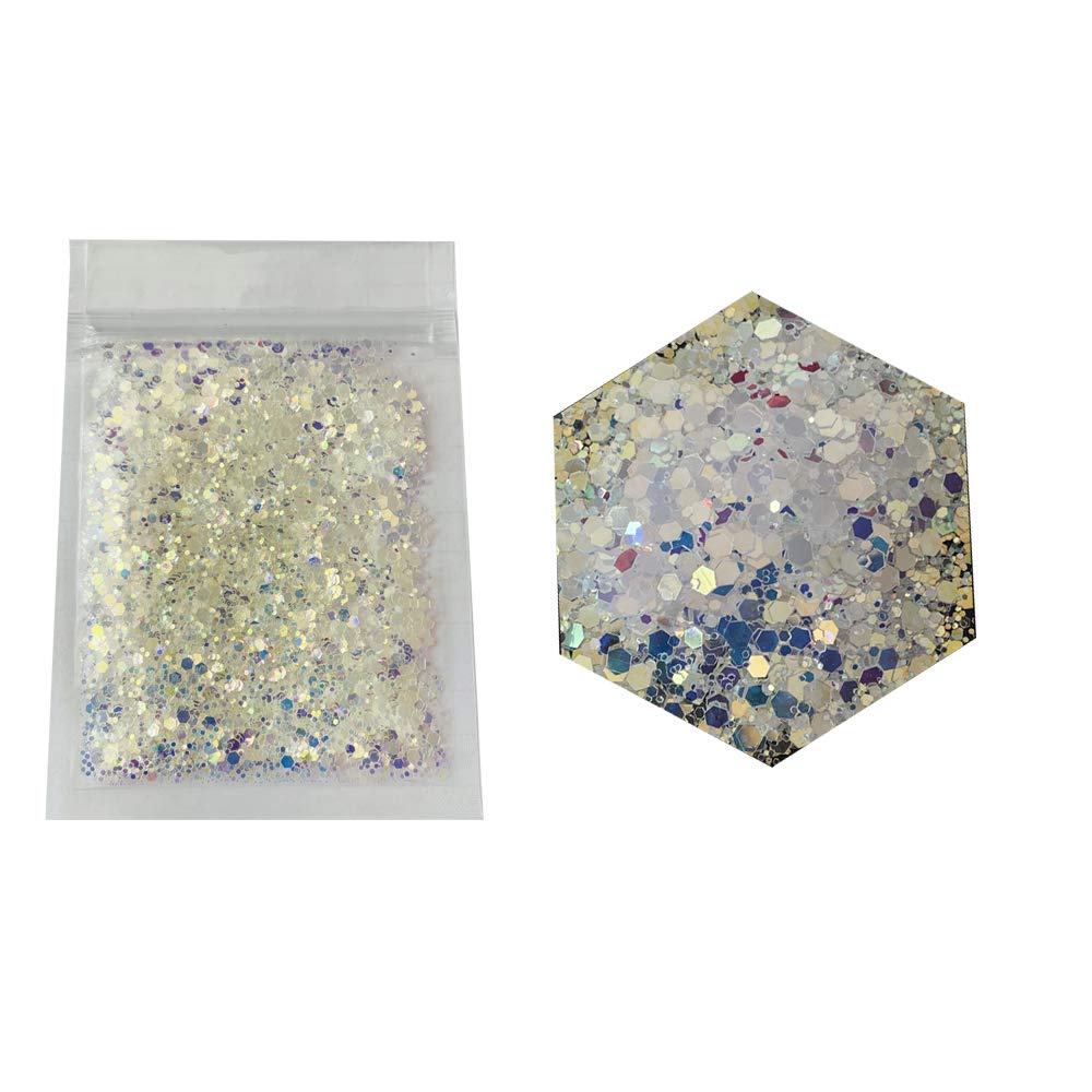 10 Grams/Pack - High Sparkle Rainbow Opal Glitter - Festival Rave Beauty Makeup Face Body Nail Art Decoration WF321A