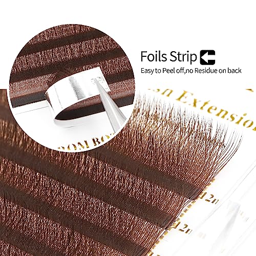 Brown 3D W Lash Extensions 0.07mm C/D Curl Premade Fans