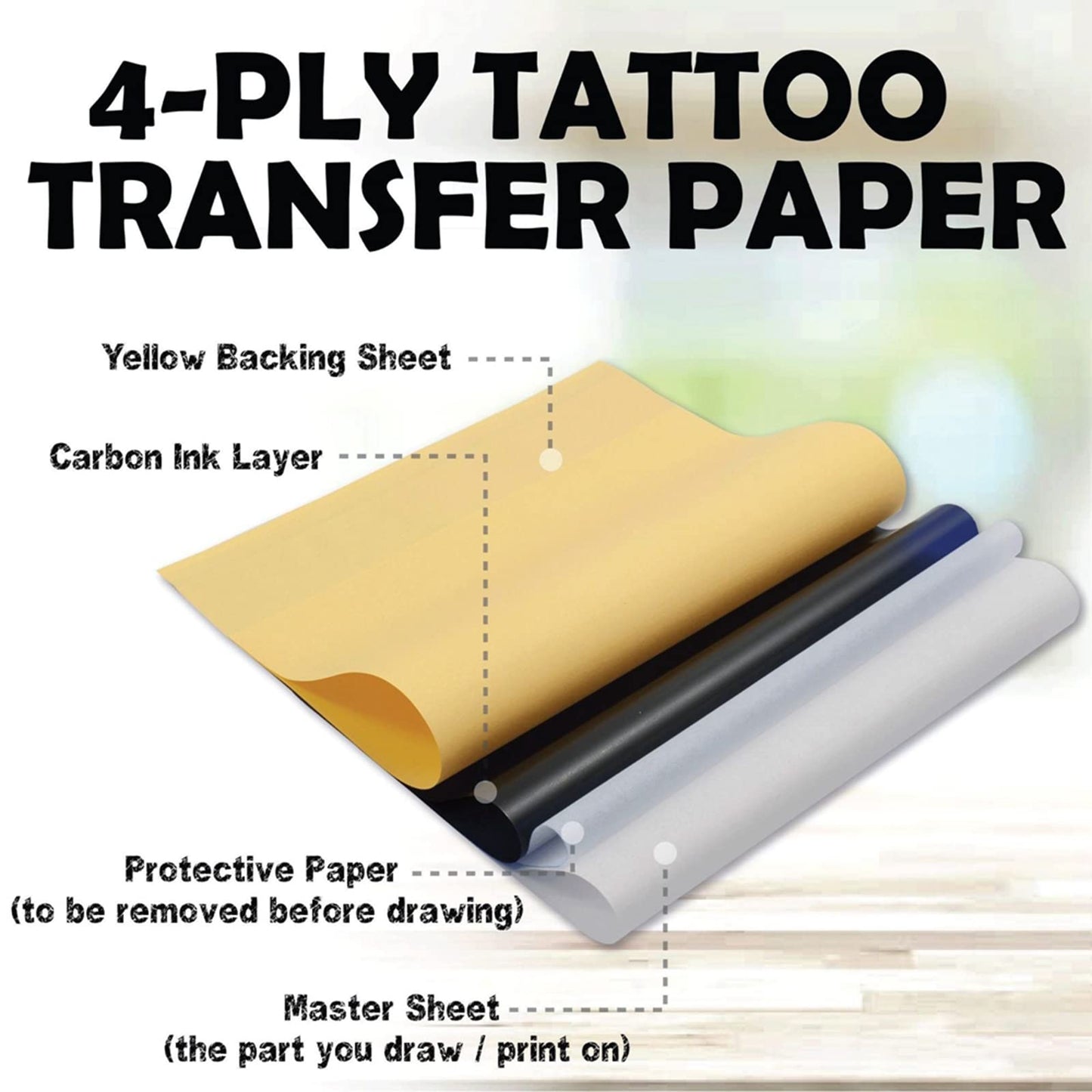 Tattoo Practice Skins with Transfer Paper - Prgislew 40Pcs Blank Tattoo Skin Practice and Stencil Paper Kit Includes 30Pcs DIY Tracing Paper and 10Pcs Double Sides Tattoo Fake Skin for Beginners Artis