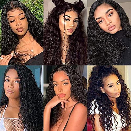 WuvuSnm Human Hair Water Wave Bundles Natural Black 28-32 Inch - #1BWT Variation