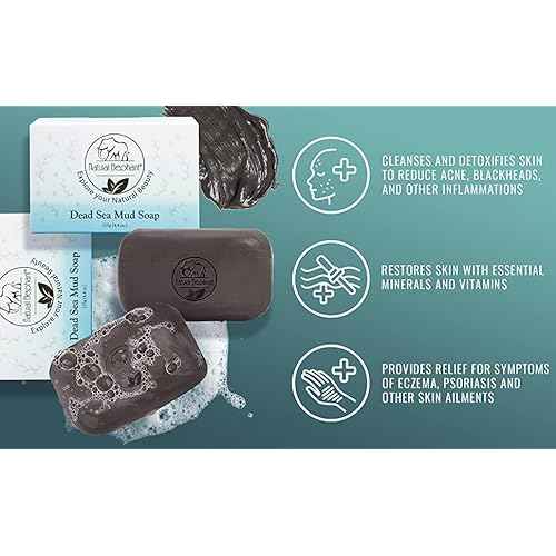 Natural Elephant Dead Sea Mud Soap Bar | Mineral-Rich Face & Body Cleanser with Natural Dead Sea Minerals | 4.4 oz (125 g) Pack of 5