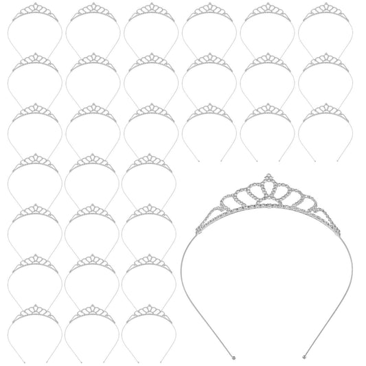 30 Pcs Tiaras Crowns Headbands for Women Girls, Silver Princess Tiara Bulk, Tiaras Rapunzel Crowns for Wedding Birthday Crystal Tiara for Prom, Bride, Pageant, Halloween