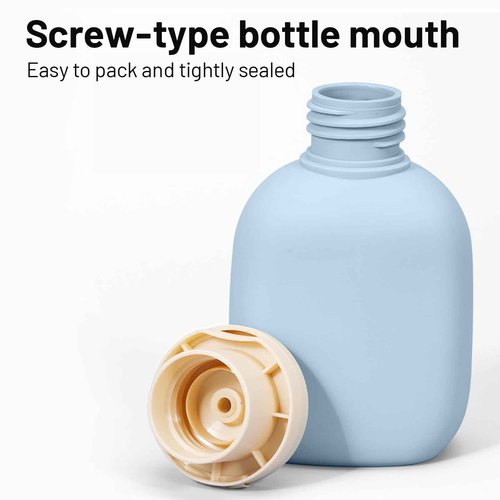 3 Pcs 3.4 oz Shampoo Squeeze Bottle, Refillable Plastic Travel Containers with Labels