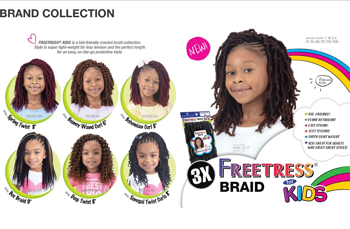 FreeTress Crochet Braids 3X Kids Spring Twist 8" (1-PACK, T530)