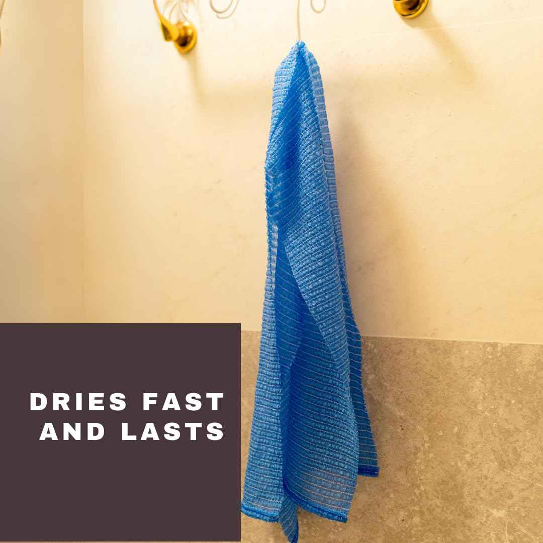 Samurai Cleanz, Resistant Exfoliating Washcloth for All Skin Types, Exfoliating Shower Towel, Premium Japanese washcloth, Deep Cleanse for Body Face, Quick Drying, Extra Long Design - Made in Japan