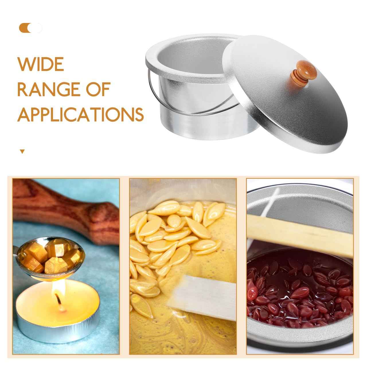 Garneck Metal Waxing Pot Liner with Lid: 600ml Waxing Warmer Replacement Inner Pot Hair Removal Machine Non-Stick Melting Bowl Insert